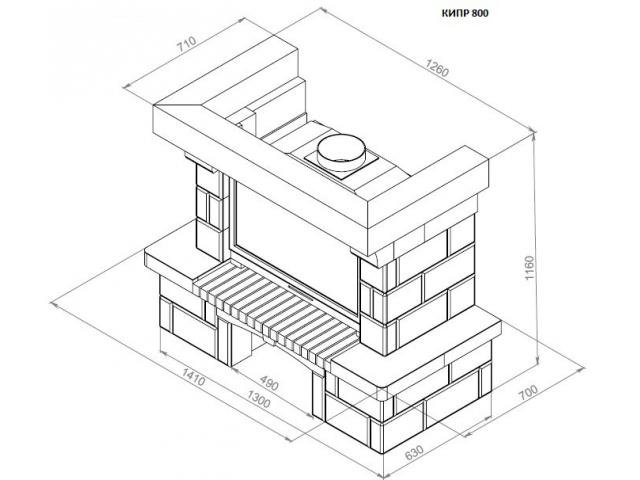 Каминная облицовка Кипр 800 (пристенная)