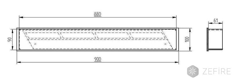 Прямоугольный контейнер ZeFire 900