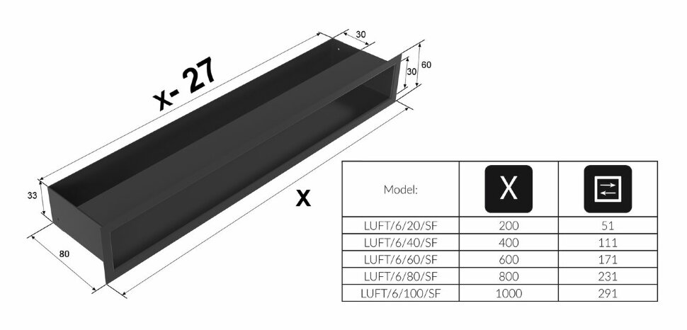 Решетка вентиляционная Luft SF 6 белая