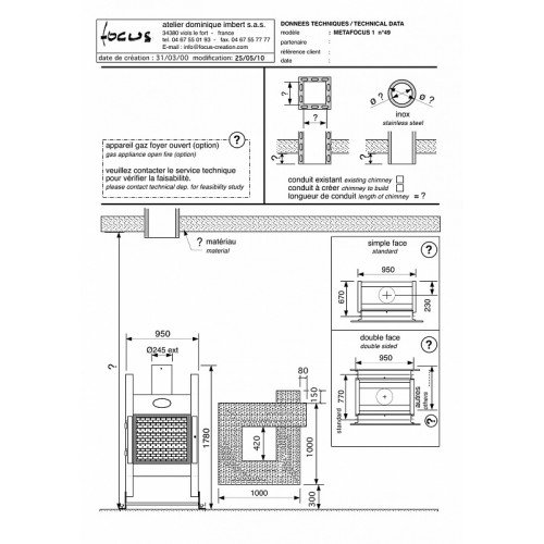 Камин дровяной Focus Metafocus 1