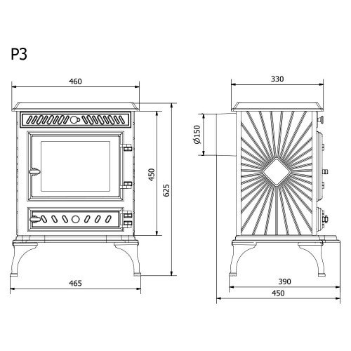 Печь-камин Kaw-Met P3