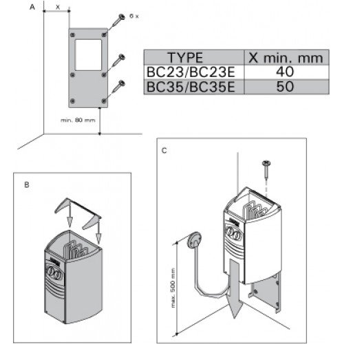 Электрическая печь для сауны Harvia Vega Compact BC35 (встроенное управление)