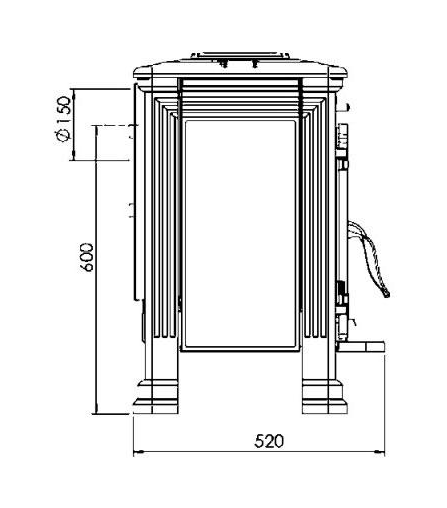 Чугунная печь TENA N, эмалированная, черная (Plamen)