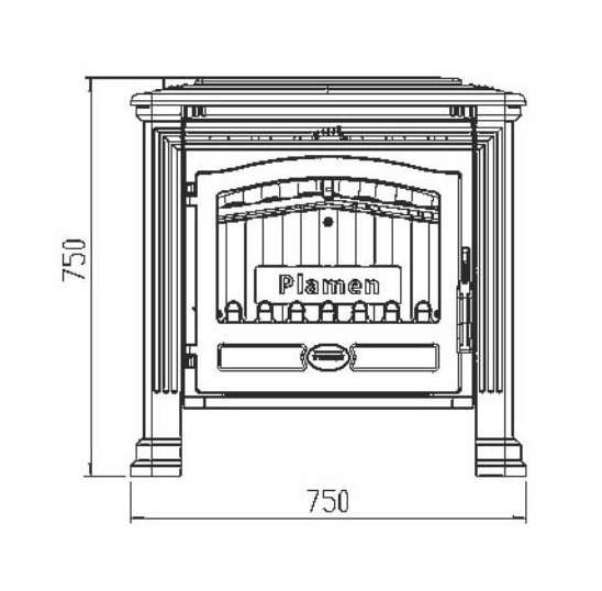 Чугунная печь TENA N, эмалированная, черная (Plamen)