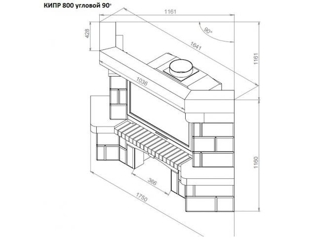 Каминная облицовка Кипр 800 (угловая)