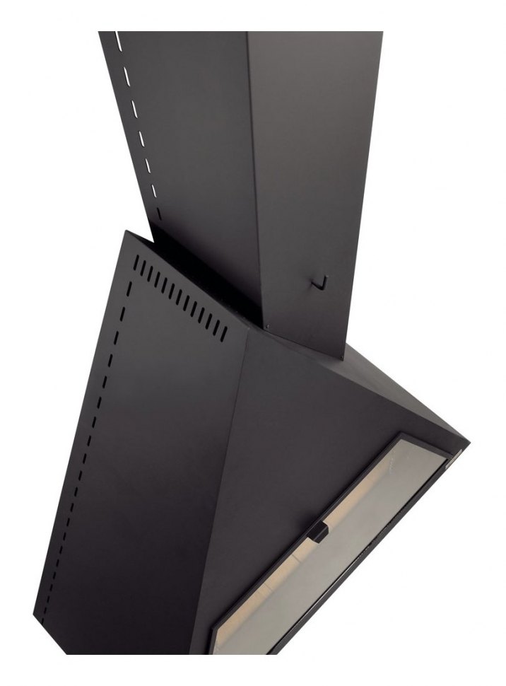 Камин BILBAO FRONTAL, со стеклом, труба справа, чёрный (Traforart)