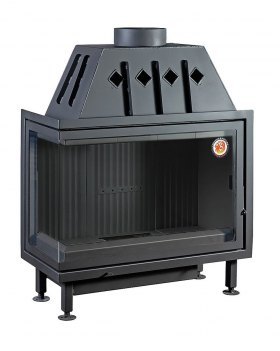 Каминная топка Экокамин Альфа 1000 LB (левая) (черный шамот)