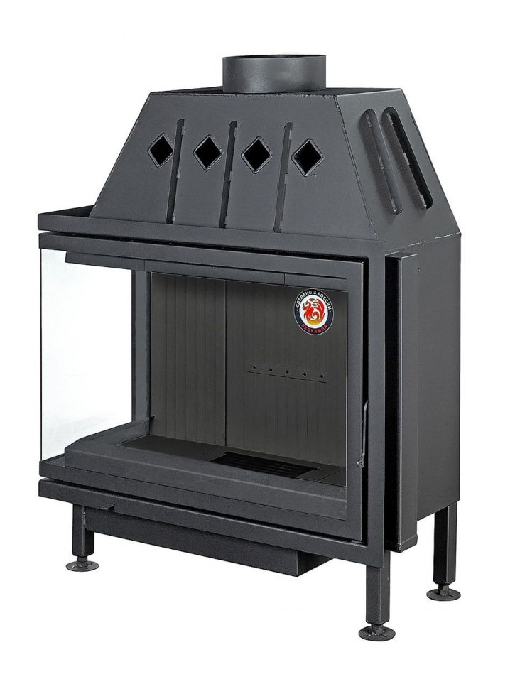 Каминная топка Экокамин Альфа 1000 LB (левая) (черный шамот)