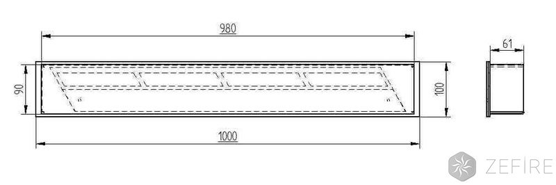 Прямоугольный контейнер ZeFire 1000