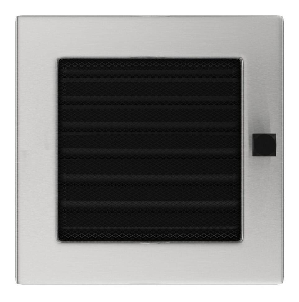 Решетка вентиляционная стальная с жалюзи 17х17