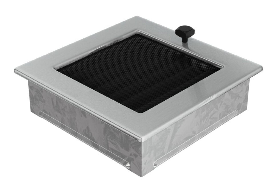 Решетка вентиляционная стальная с жалюзи 17х17