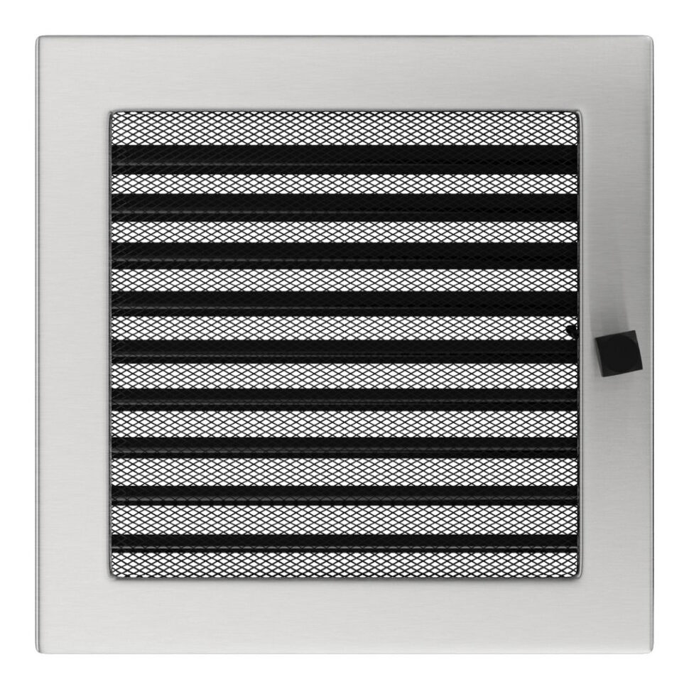 Решетка вентиляционная стальная с жалюзи 22х22
