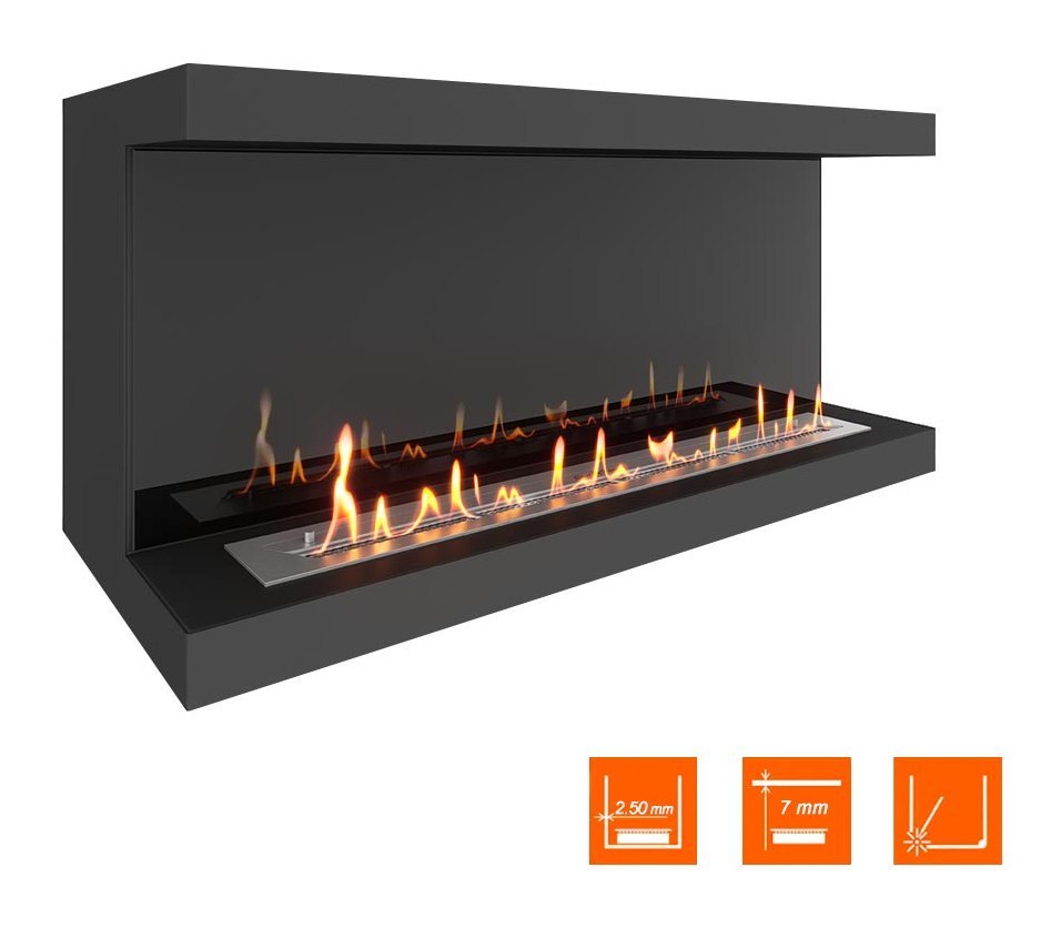 Биокамин фронтальный SteelHeat LONG 1100 (Стемалит)