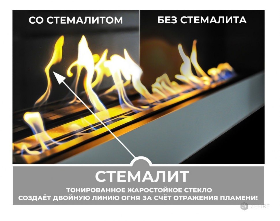Биокамин ZeFire торцевой Standart 900 со стемалитом