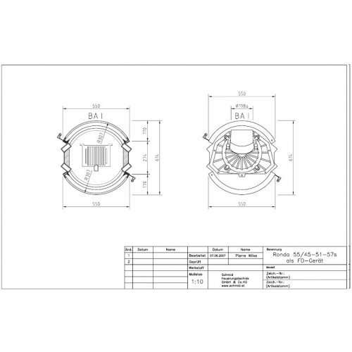 Каминная топка Schmid Ronda FD 5551