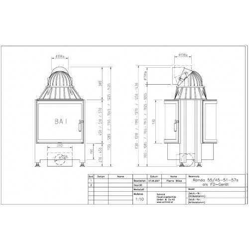 Каминная топка Schmid Ronda FD 5551