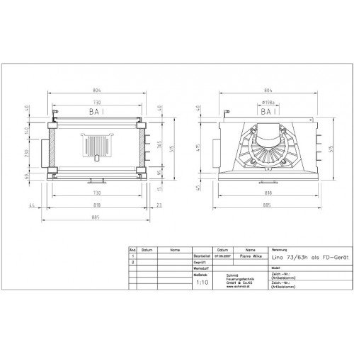 Каминная топка Schmid Lina TV 7363 h