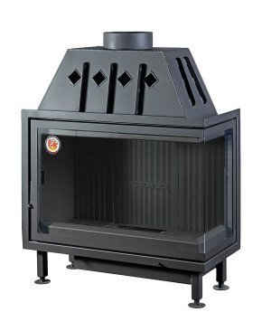 Каминная топка Экокамин Альфа 1000 RB (правая) (черный шамот)