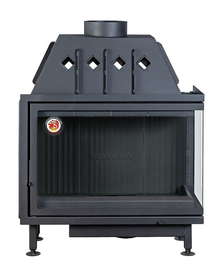 Каминная топка Экокамин Альфа 1000 RB (правая) (черный шамот)