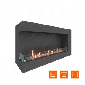 Биокамин угловой SteelHeat GRAND 1200 левый (Стекло)
