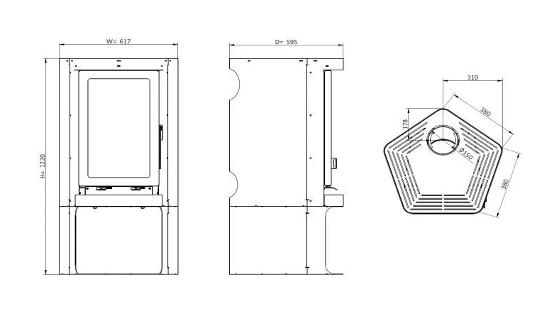 Печь-камин Solzaima Tek Corner (угловая)