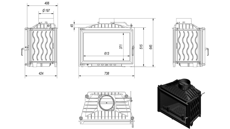 Каминная топка Kratki Wiktor