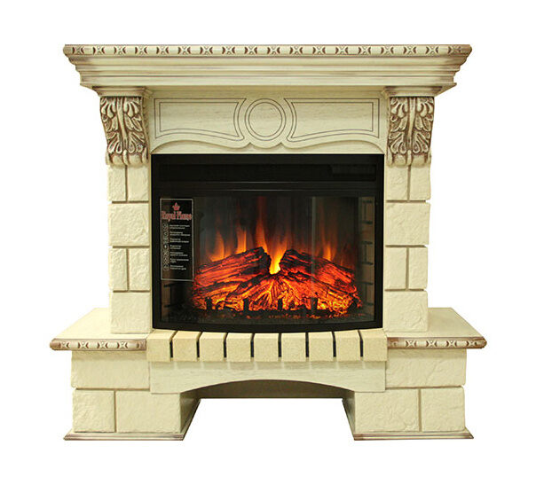 Портал Pierre Luxe угловой шампань слоновая кость под очаг Dioramic 25FX