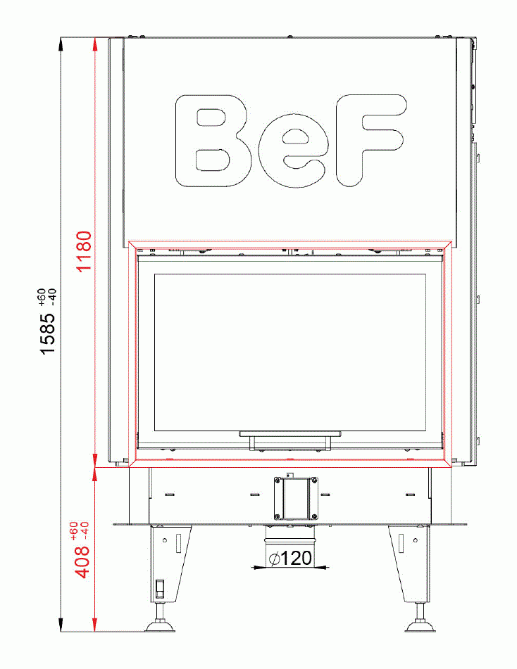 Каминная топка BeF Twin V 8 N Aquatic II