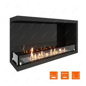 Биокамин угловой SteelHeat Leader 900 левый (Стекло + Стемалит)