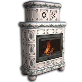 Каминная облицовка КимрПечь Медальон пристенная двухъярусная Незабудки