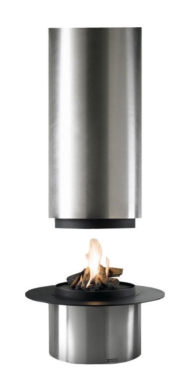 Камин DIAMANTE CENTRAL INOX, без стекла (Traforart)