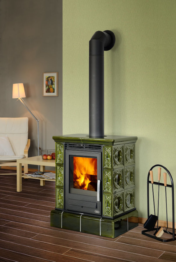 Кафельная печь-камин ABX Helvetia KP (кафельный цоколь)