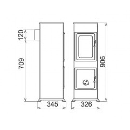 Печь-камин Thorma Bozen (черная)