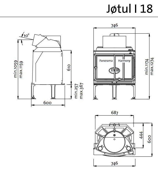Каминная топка Jotul I 18 Panorama