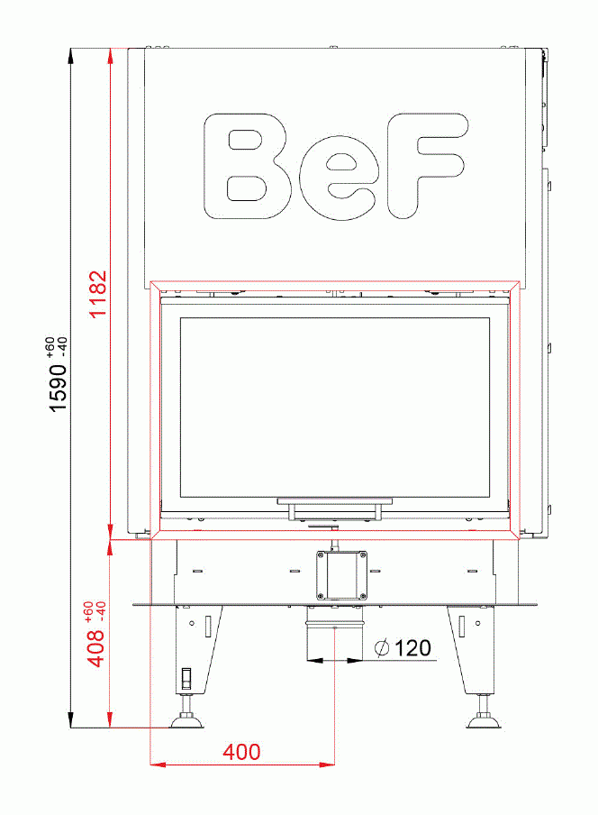 Каминная топка BeF Twin V 8 N II