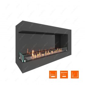 Биокамин угловой SteelHeat GRAND 1200 левый (Стекло + Стемалит)