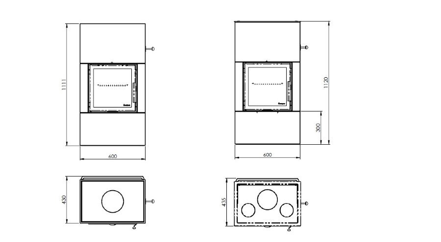 Камин Nordpeis Salzburg S размеры