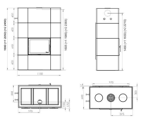 Камин Nordpeis Salzburg XL размеры