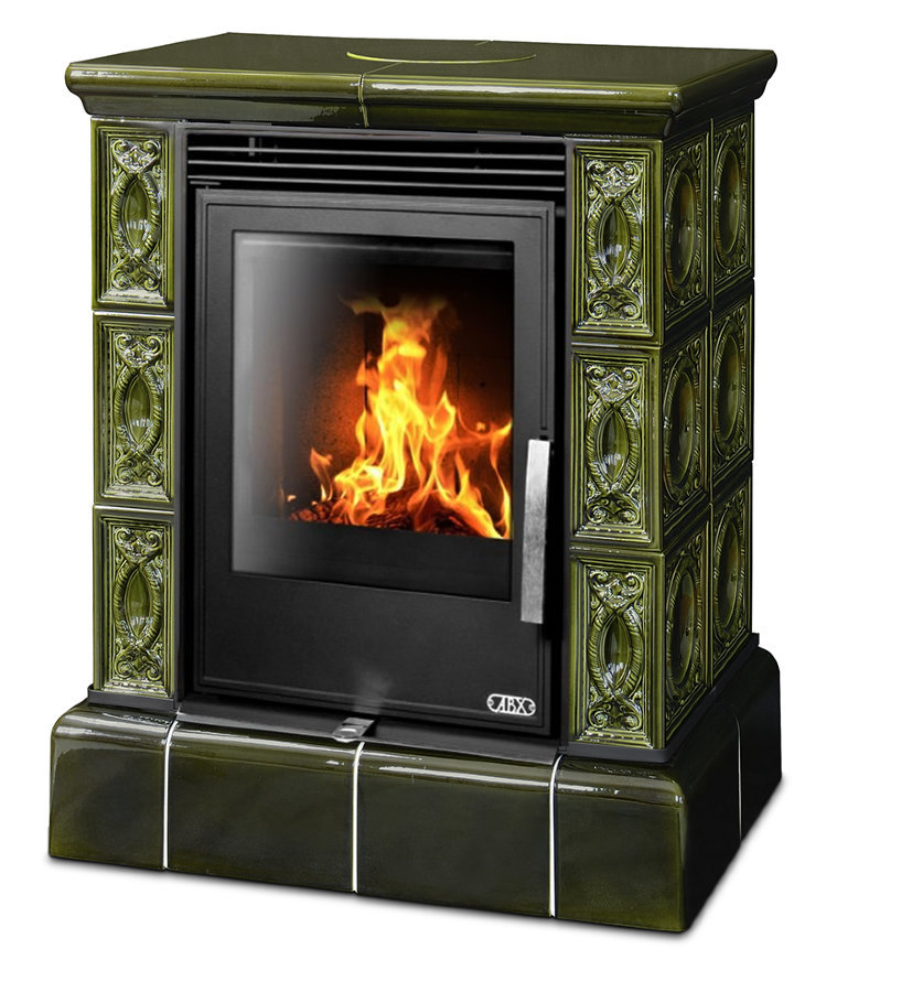 Кафельная печь-камин ABX Helvetia KPI (кафельный цоколь)