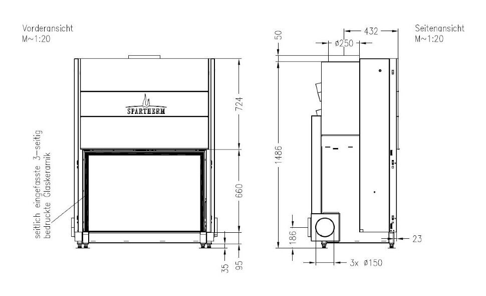 Каминная топка Spartherm Arte XH 3S