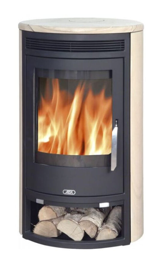 Печь-камин ABX Arktis 8,черная сталь, бразильский песч. с верхней плитой