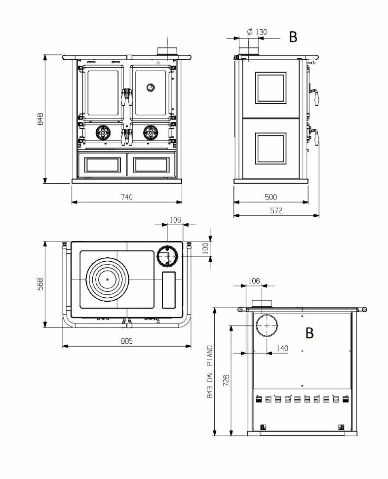 Чугунная отопительно варочная печь La Nordica Rosetta Liberty