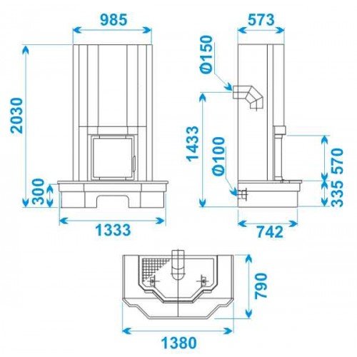 Камин ABX Derby Klasik (гранит кашмир)