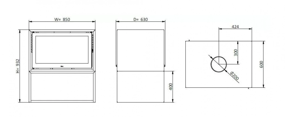 Печь-камин Solzaima Basic Box