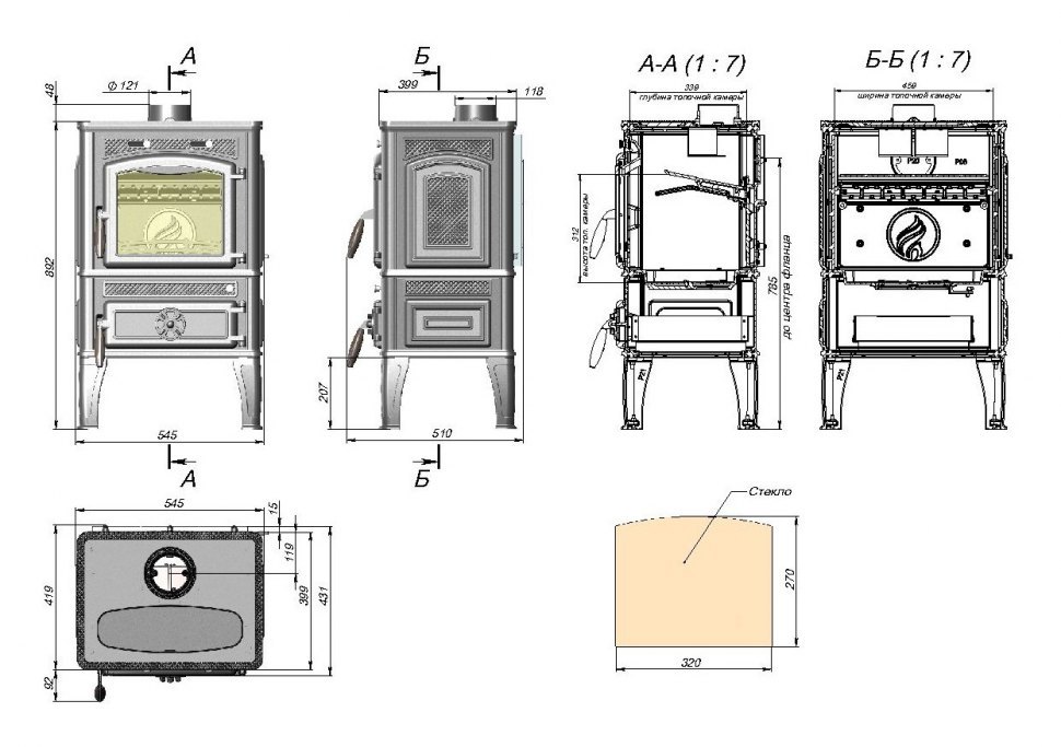 Печь-камин Fireway Dacha I (патина)