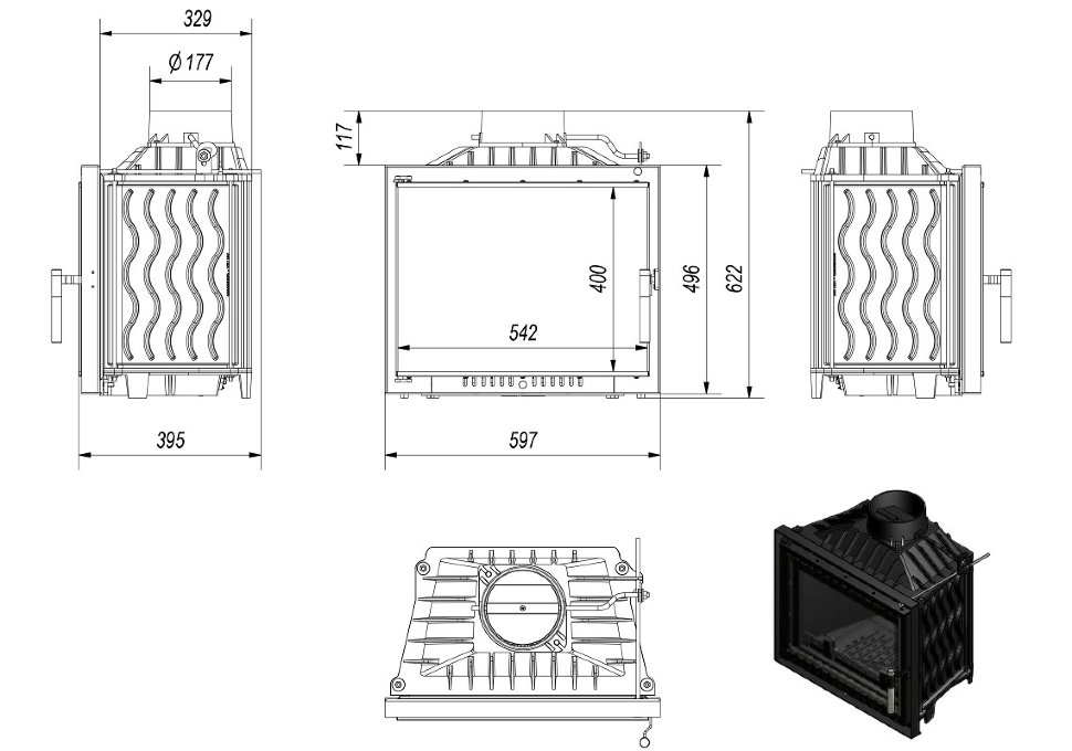 Каминная топка Kratki Antek Deco