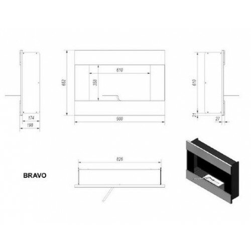 Биокамин Kratki BRAVO TUV черный