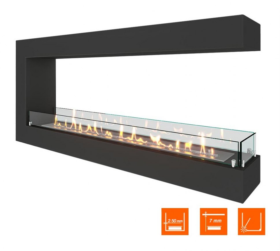 Биокамин торцевой SteelHeat GRAND 1400 (Стекло)