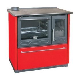 Плита PLAMEN 850 GLAS красная, труба слева (Plamen)