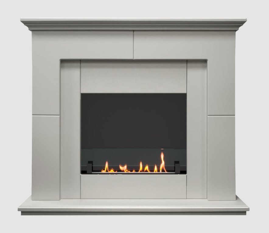 Биокамин в портале SteelHeat Pierre (Стекло+стемалит)